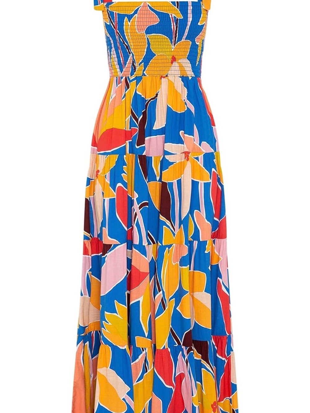 Floral Print Tie-Shoulder Maxi Dress